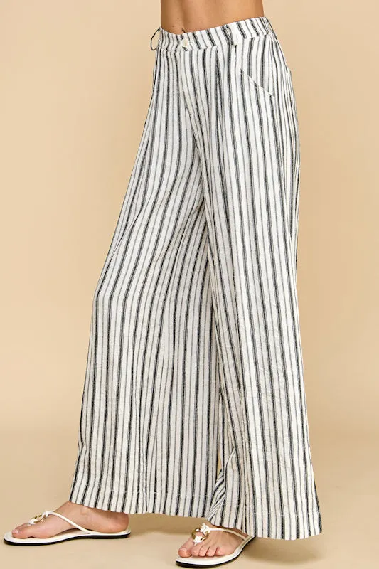 MIXED STRIPE WIDE LEG PANT