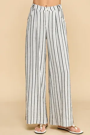 MIXED STRIPE WIDE LEG PANT