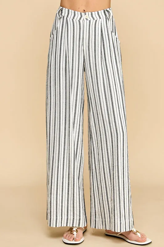 MIXED STRIPE WIDE LEG PANT