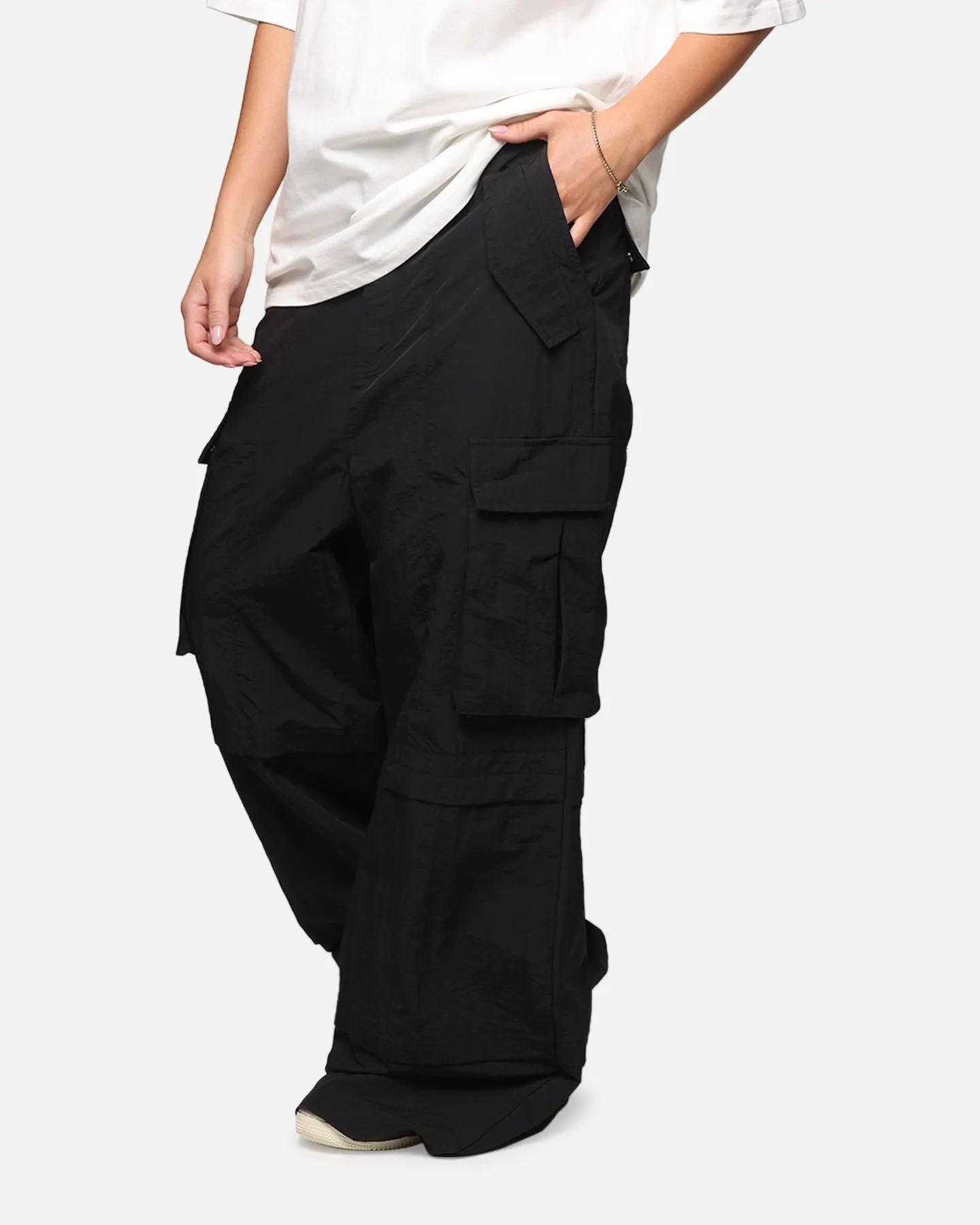MNML Nylon Rave Cargo Pants Black