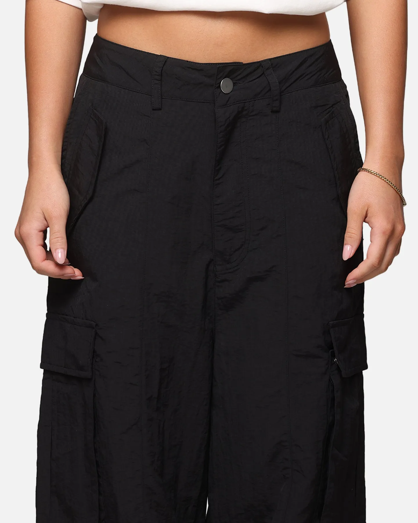 MNML Nylon Rave Cargo Pants Black