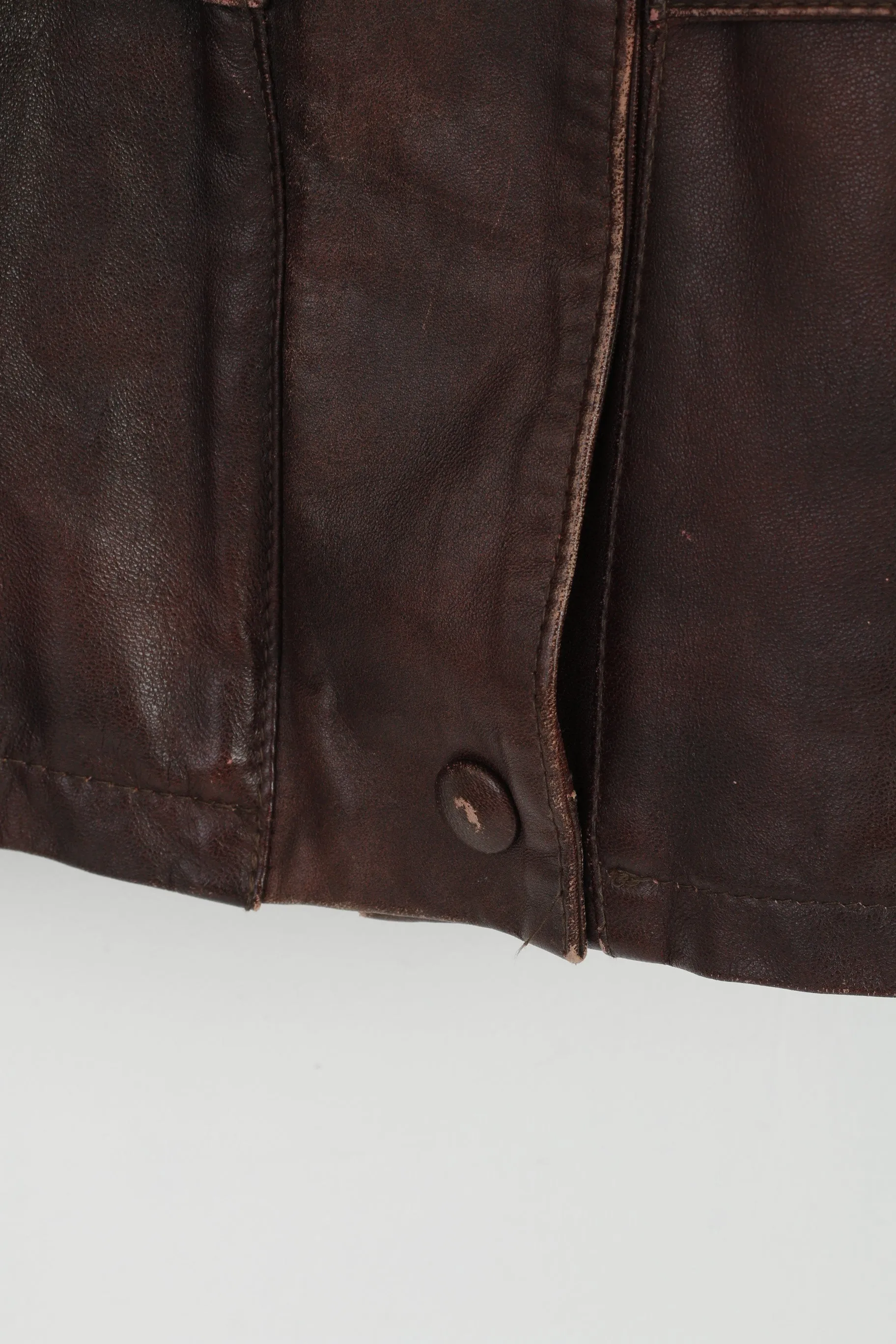 Mokka Nappa Finland Women 36 S Jacket Brown Leather Raglan Sleeve Full Zipper Long Top