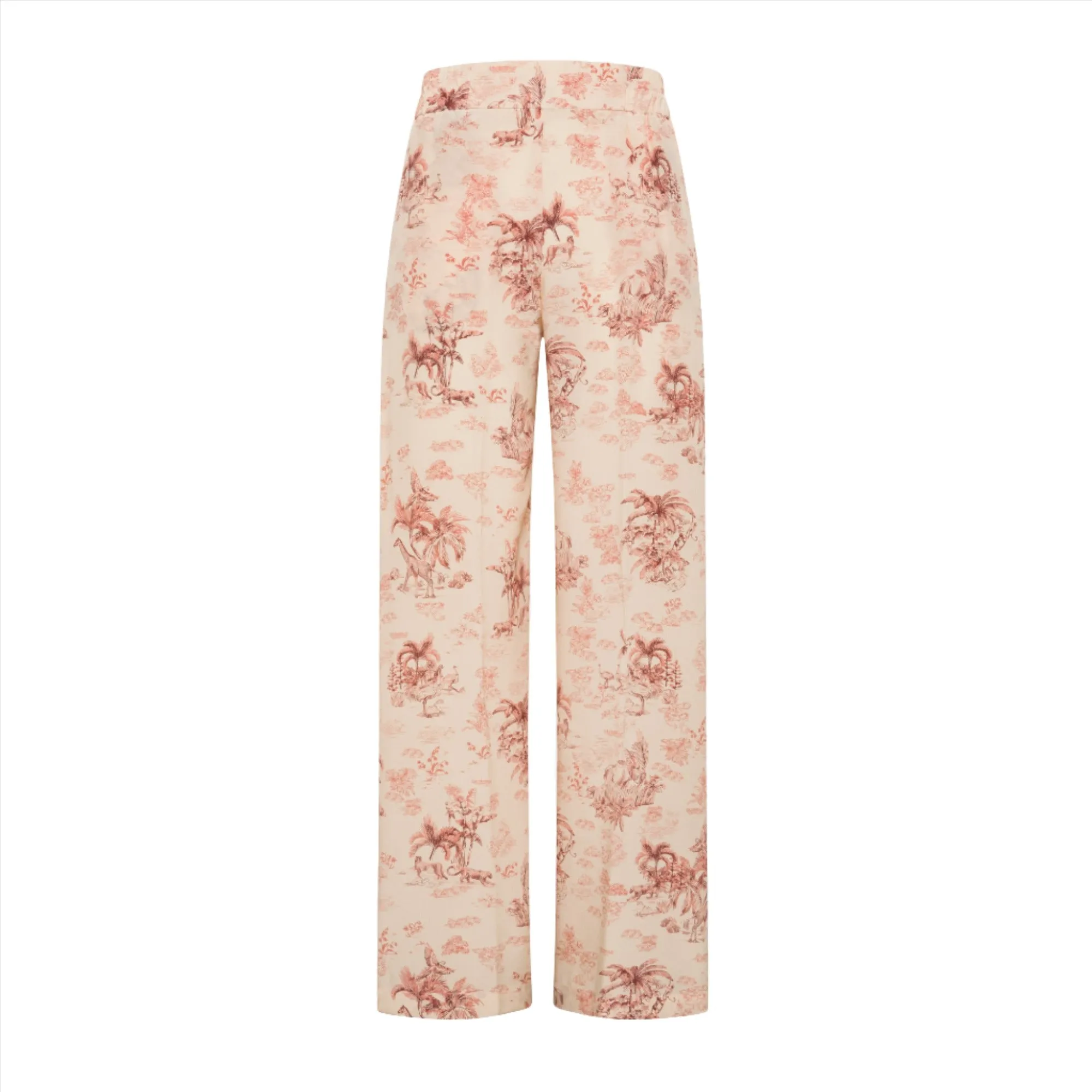 Momoni Baccarat Ladies Lime/Wine Pant In Crepe De Chine