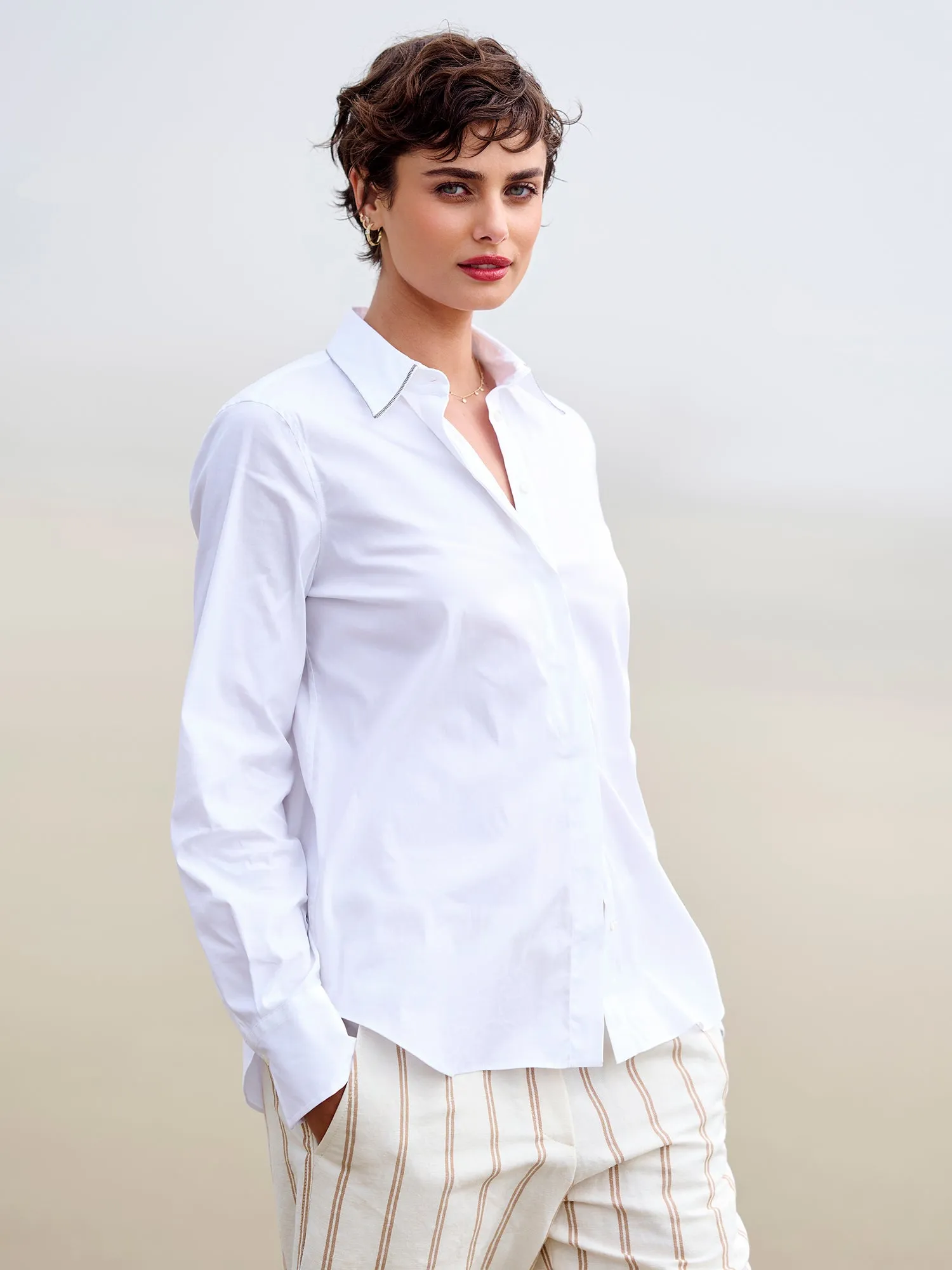 Monili Collar Cotton Shirt