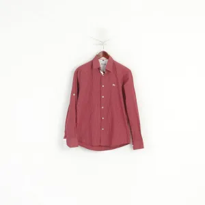 Moods Of Norway Men S Casual Shirt Maroon Cotton Striped Long Sleeve Vintage Top
