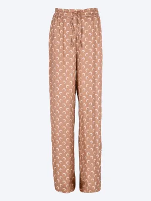 Moon satin drawstring pants