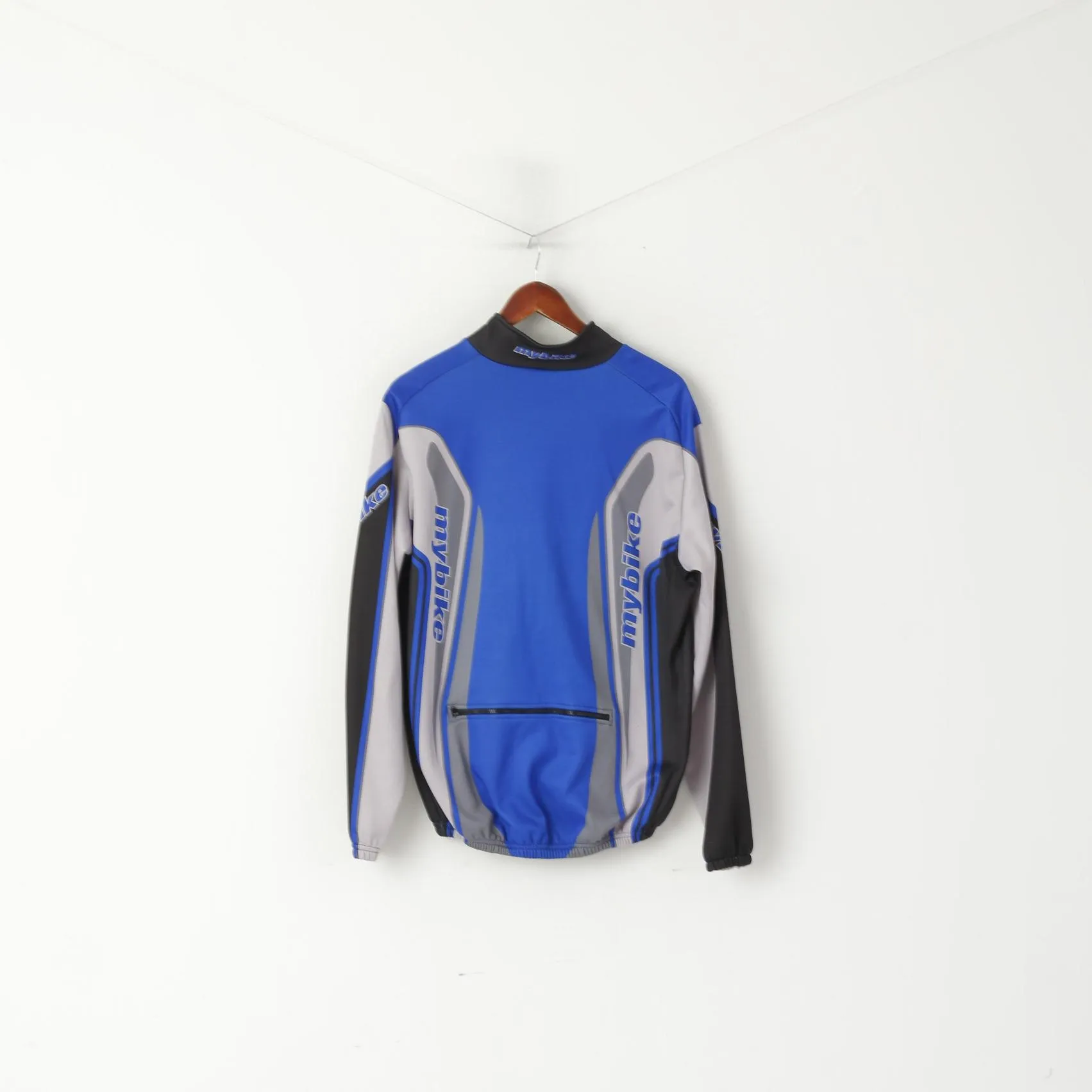 My Bike Men L Jacket Blue Cycling Zip Up Windstopper Marilena Model Top