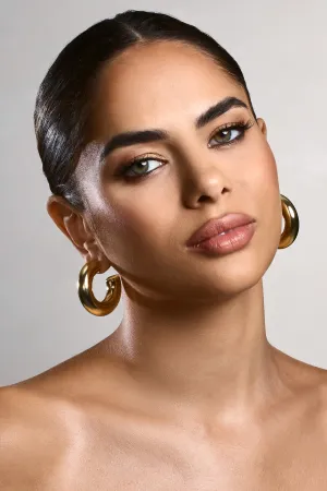 Nancy | Gold Chunky Hoop Earrings Club L London