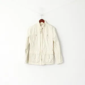 Napapijri Women S Jacket Property Cream Cotton Nylon Lightweight Zip Up Top