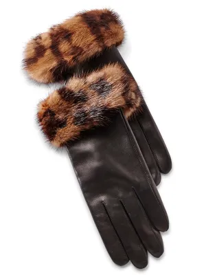 Nappa Leather Mink Cuff Glove