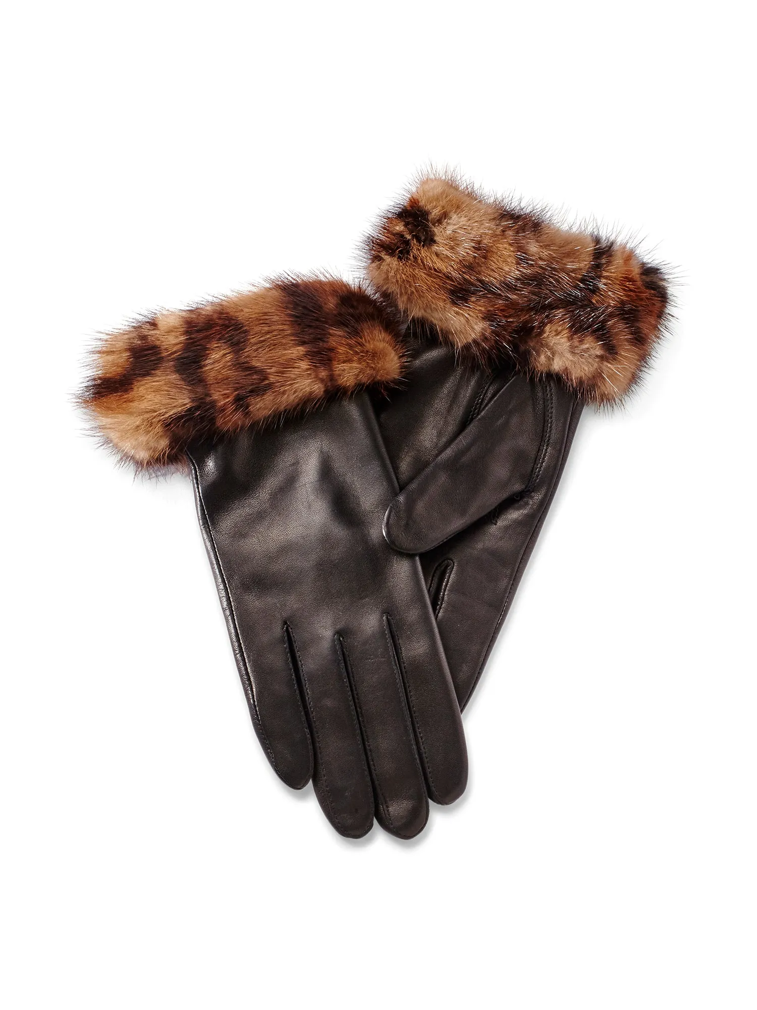Nappa Leather Mink Cuff Glove