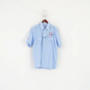 New CKL Pilot Shirt Men 16.5 42 XL Casual Shirt Blue Rangers Glasgow Work Top