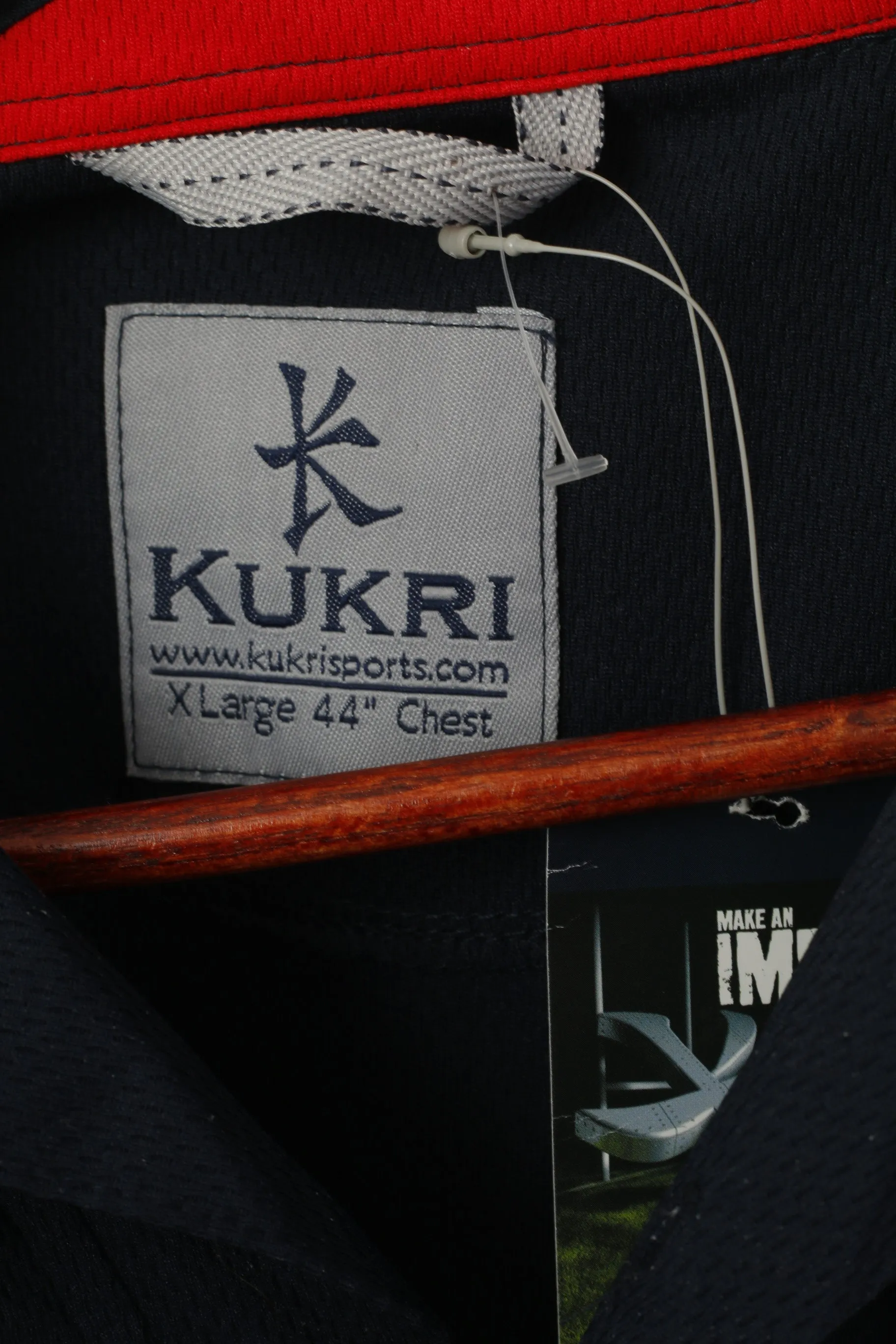 New Kukri Men XL Polo Shirt Navy England Cricket Sixes Hong Kong Jersey Top