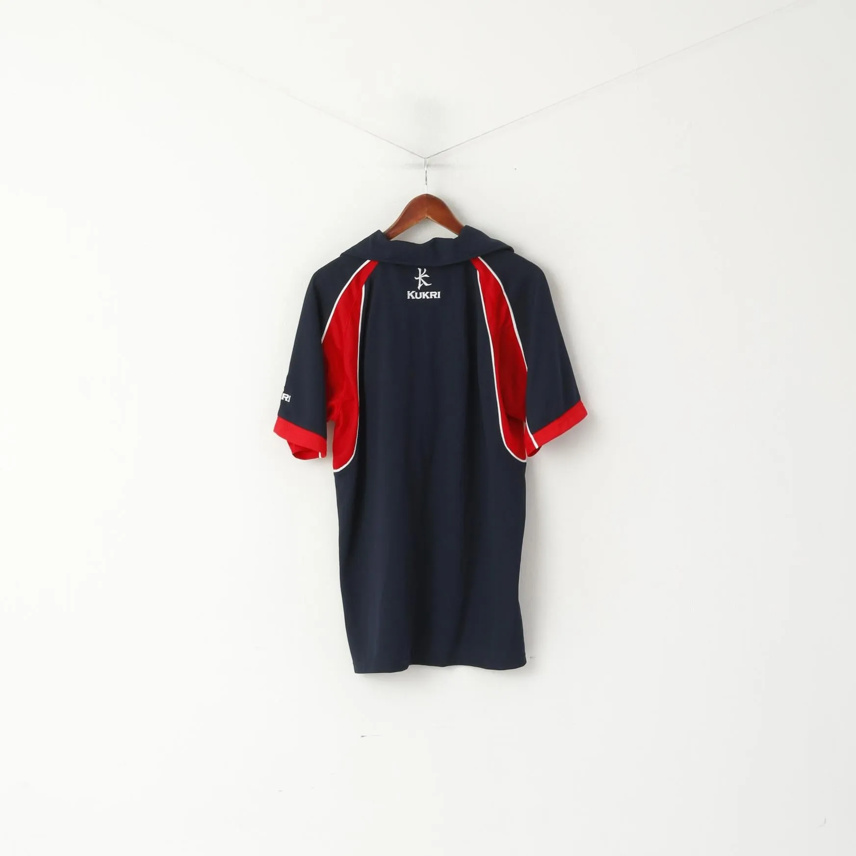 New Kukri Men XL Polo Shirt Navy England Cricket Sixes Hong Kong Jersey Top