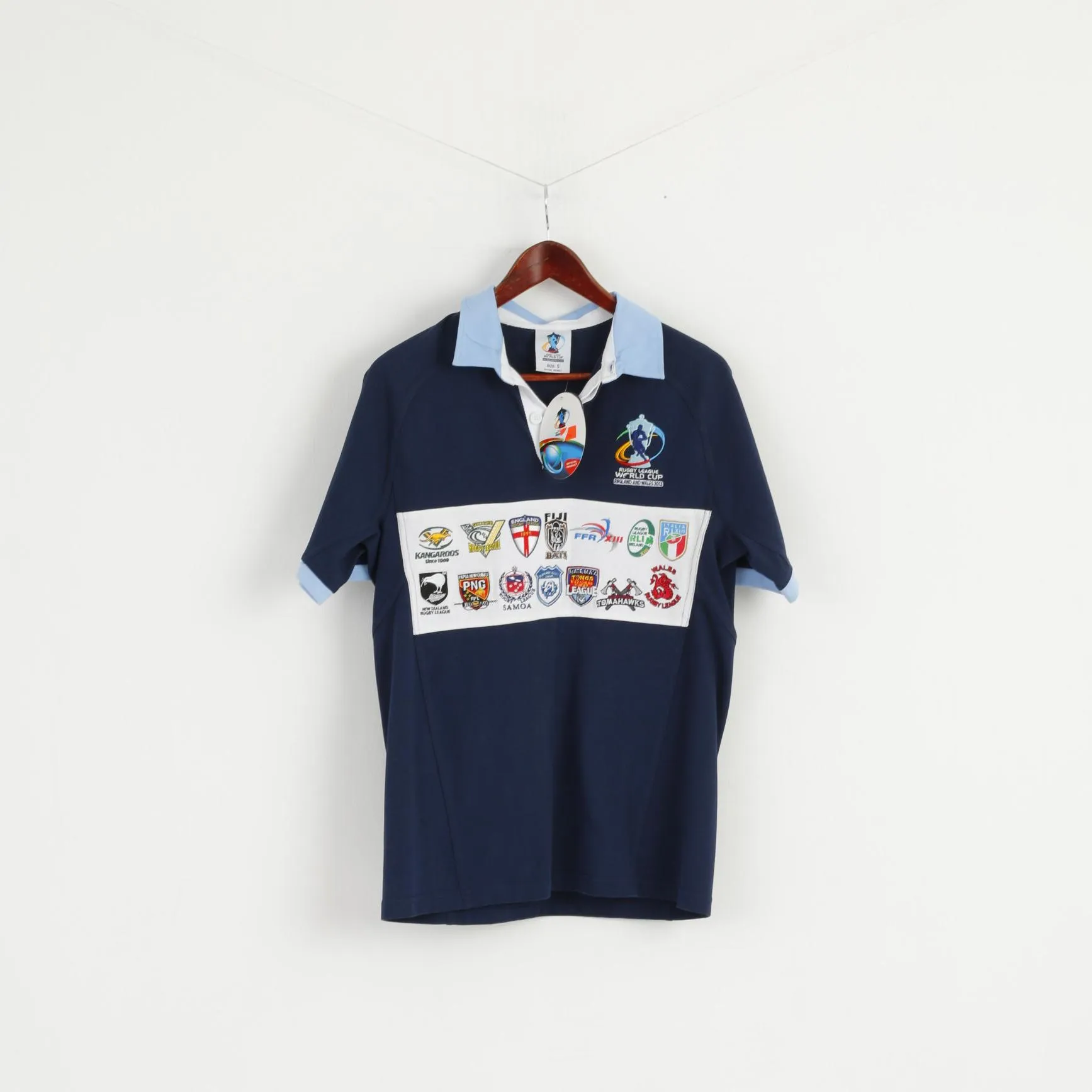 New Rugby World Cup ISC Men S Polo Shirt Blue England And Wales 2013 Top