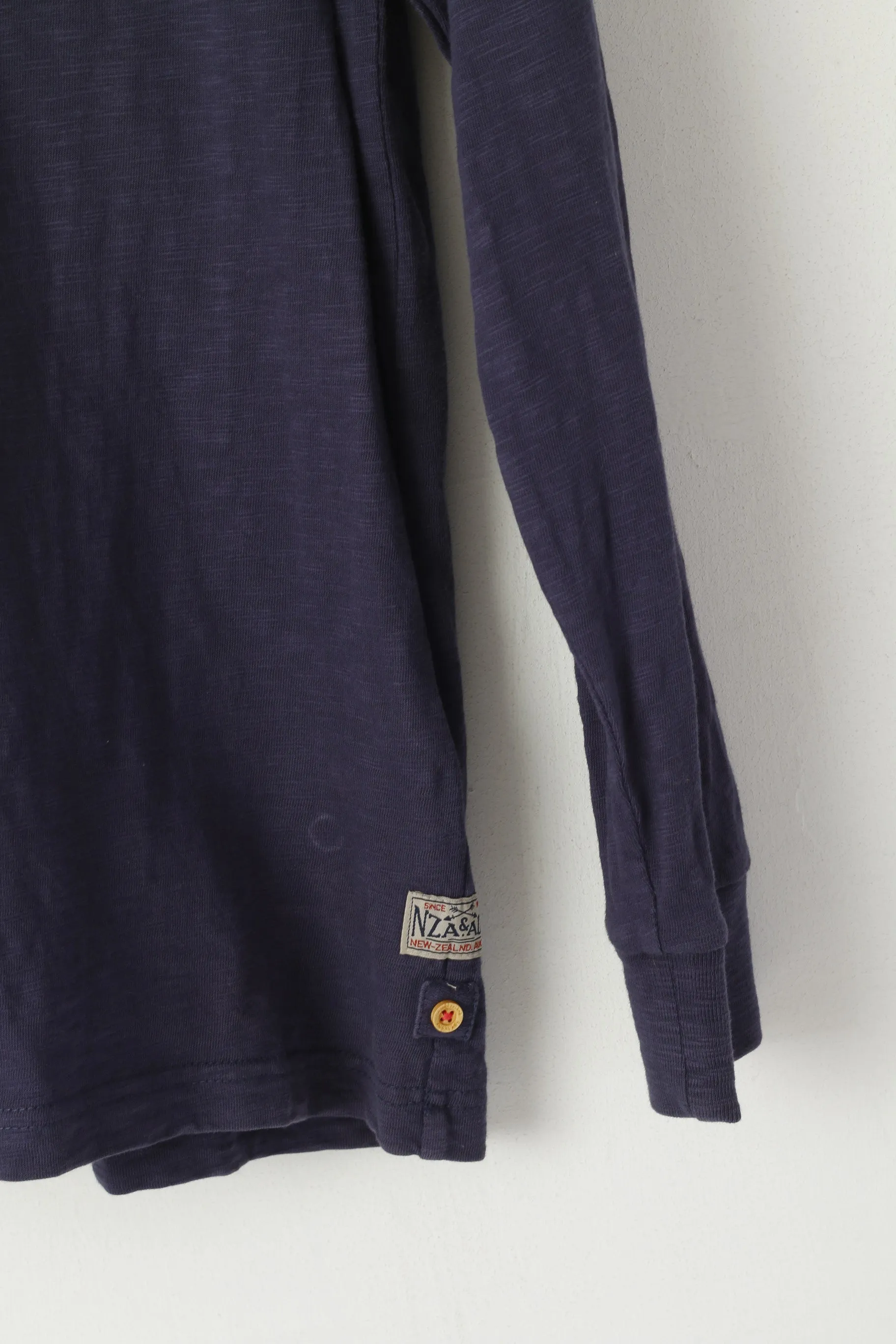 New Zealand Auckland Men L Shirt Navy Pacific Rescue Cotton Long Sleeve Top