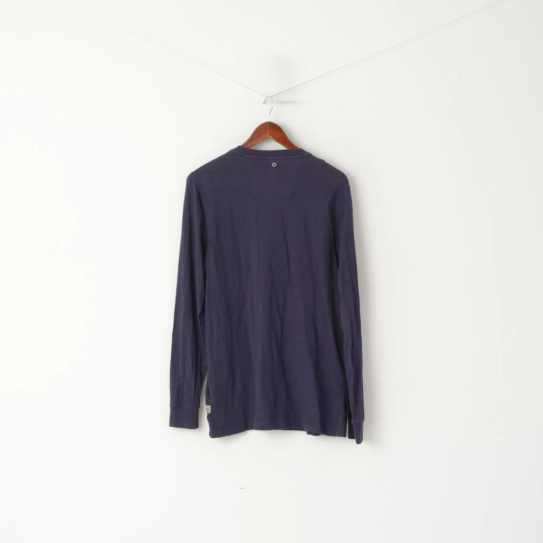 New Zealand Auckland Men L Shirt Navy Pacific Rescue Cotton Long Sleeve Top