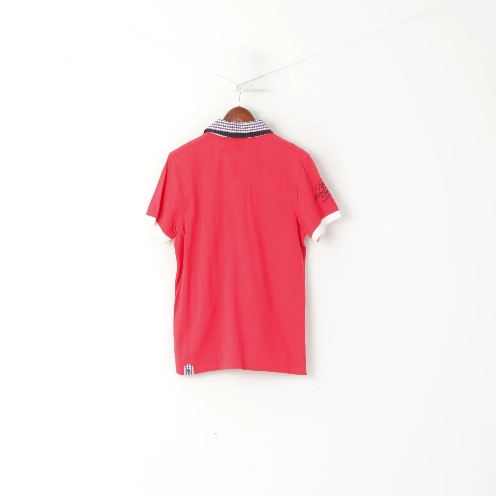 New Zealand Auckland Men S Polo Shirt Red Cotton Heritage Short Sleeve Top
