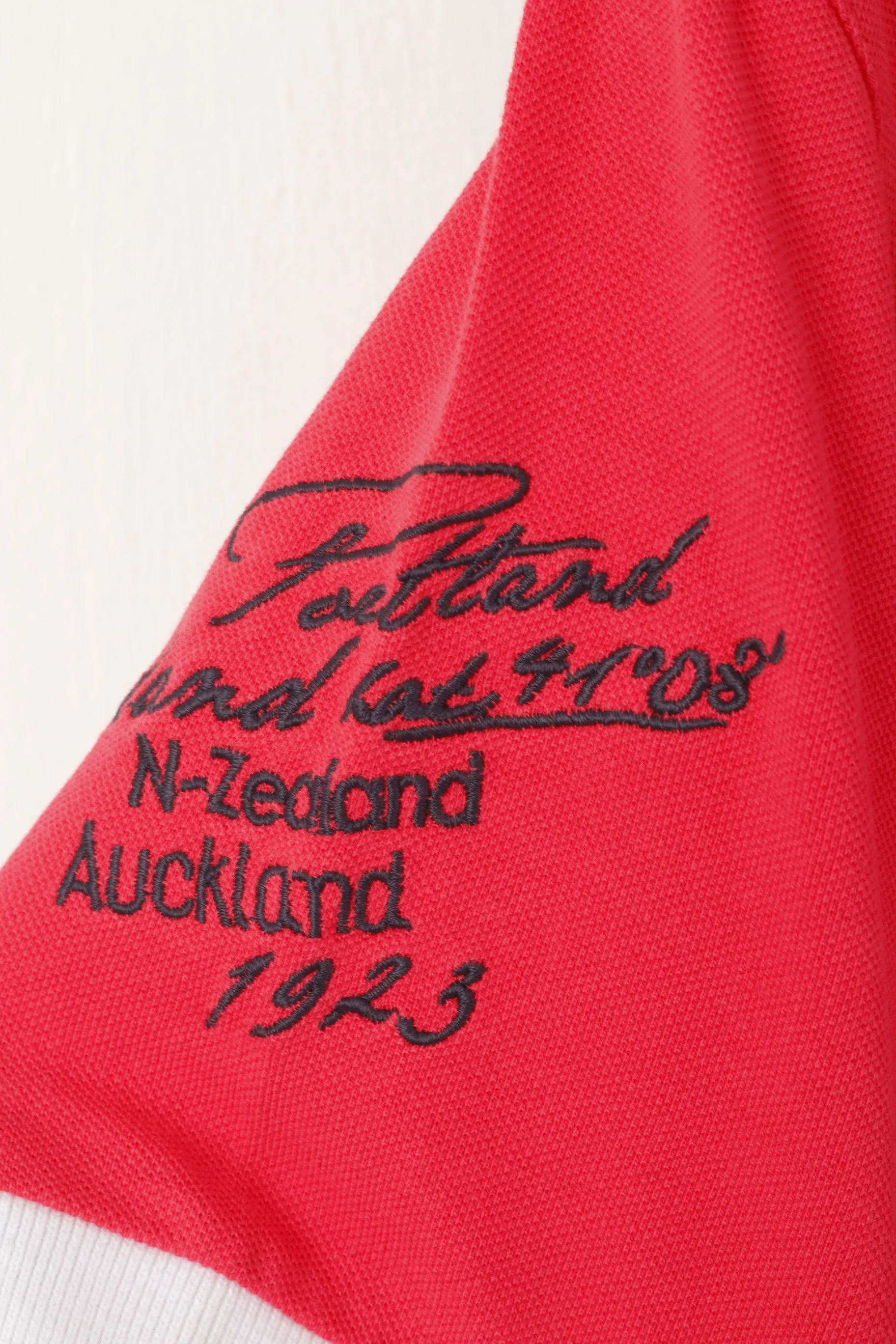 New Zealand Auckland Men S Polo Shirt Red Cotton Heritage Short Sleeve Top