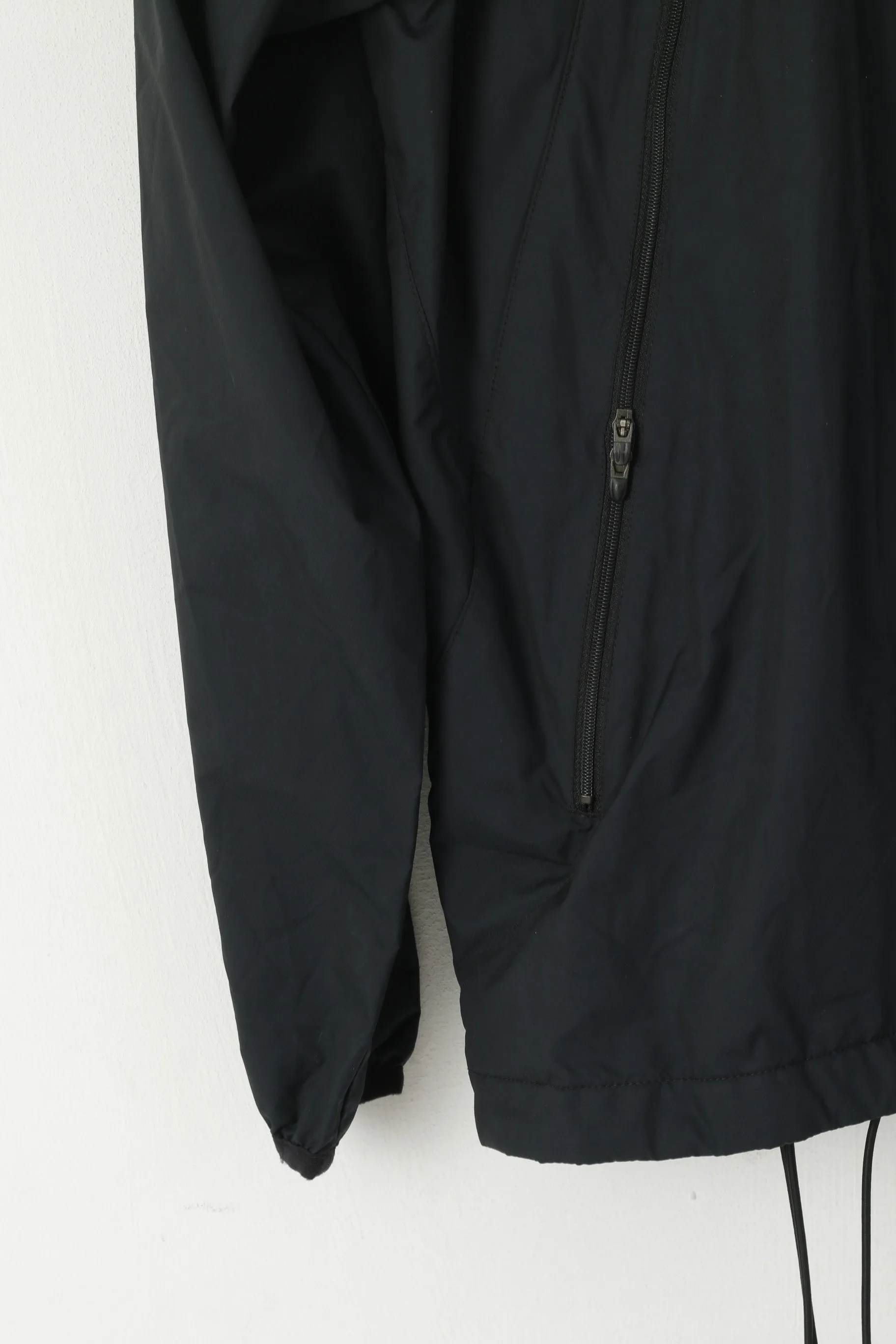 Nike Men L Jacket Black Run Training Sport Lightweight Full Zipper Slim Fit Reflective Track Top