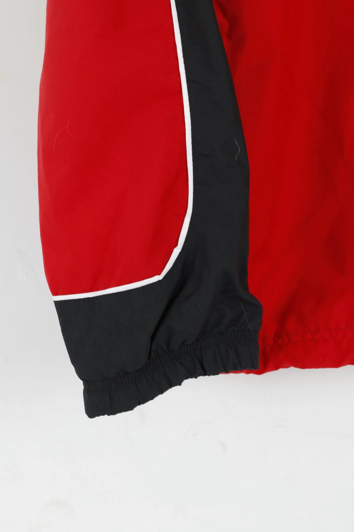 Nike Men L Jacket Red Active Full Zipper Nylon Sportswear Football Top