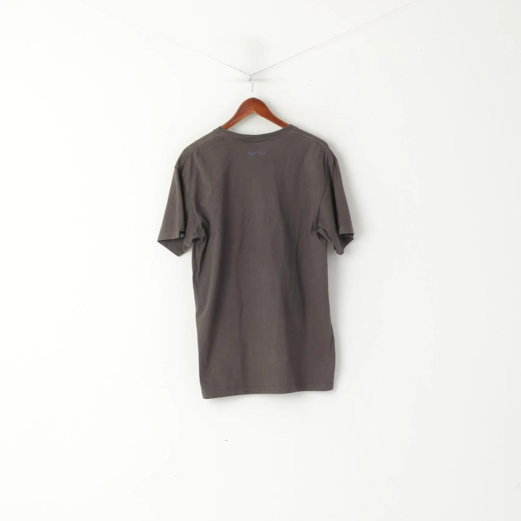 Nike Men L T-Shirt Gray Cotton Graphic 6.0 Sportswear Crew Neck Top