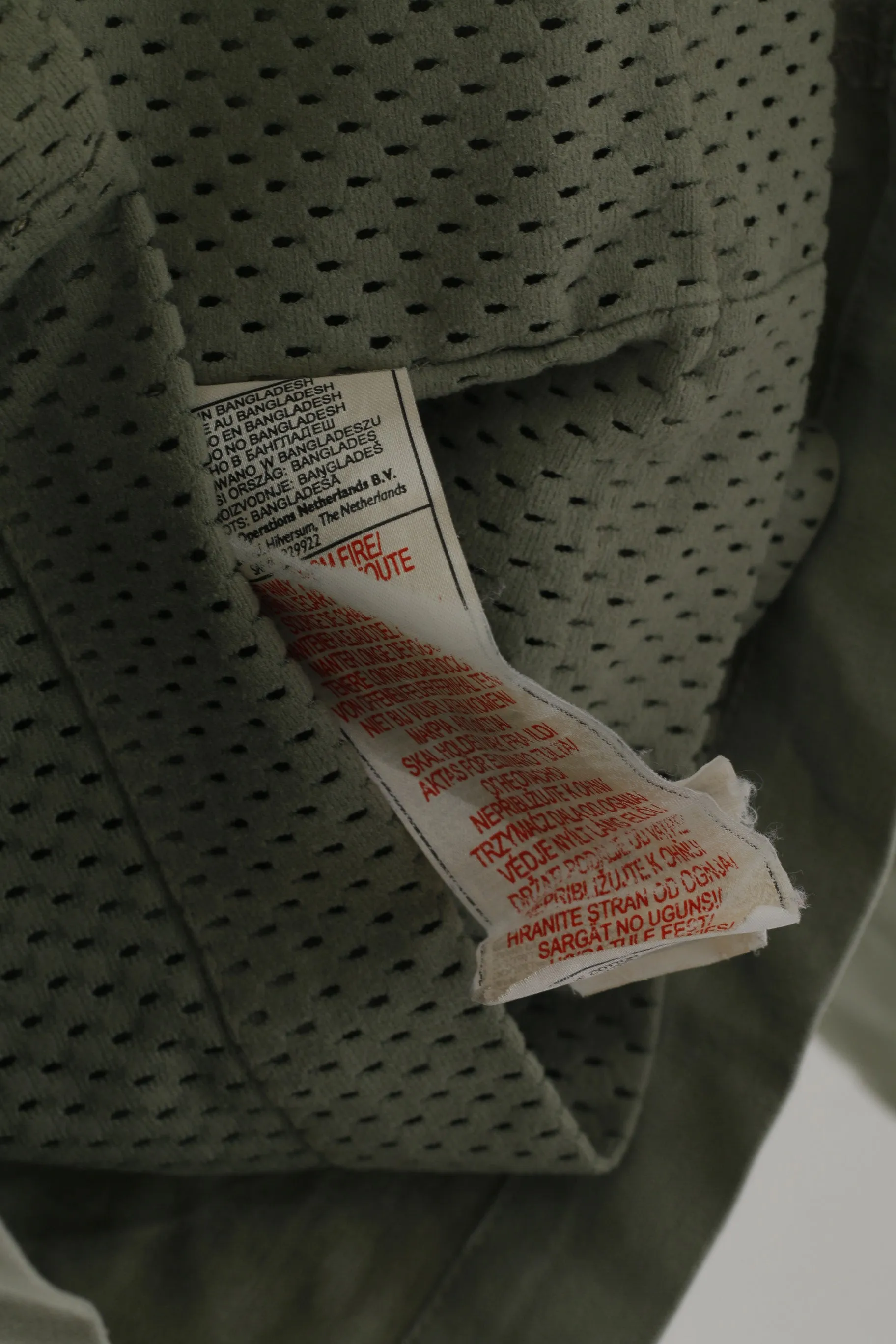 Nike Men M 178 (S) Jacket Khaki Cotton Military Parka Hooded Outdoor Zip Up Top
