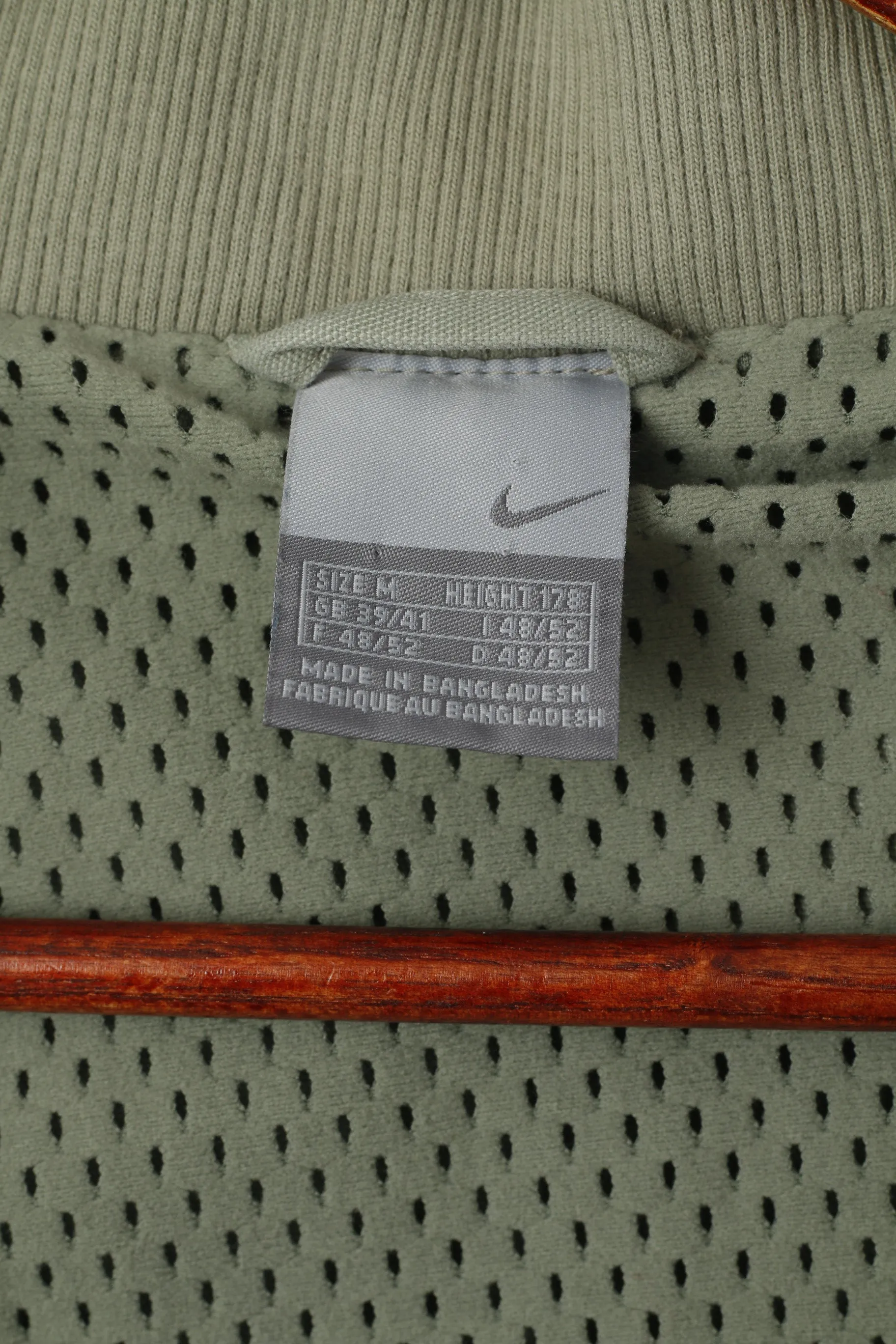 Nike Men M 178 (S) Jacket Khaki Cotton Military Parka Hooded Outdoor Zip Up Top