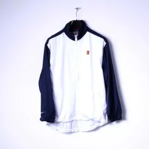 Nike Men S 173 Jacket White Navy Lightweight Zip Up Golf Classic Vintage Top