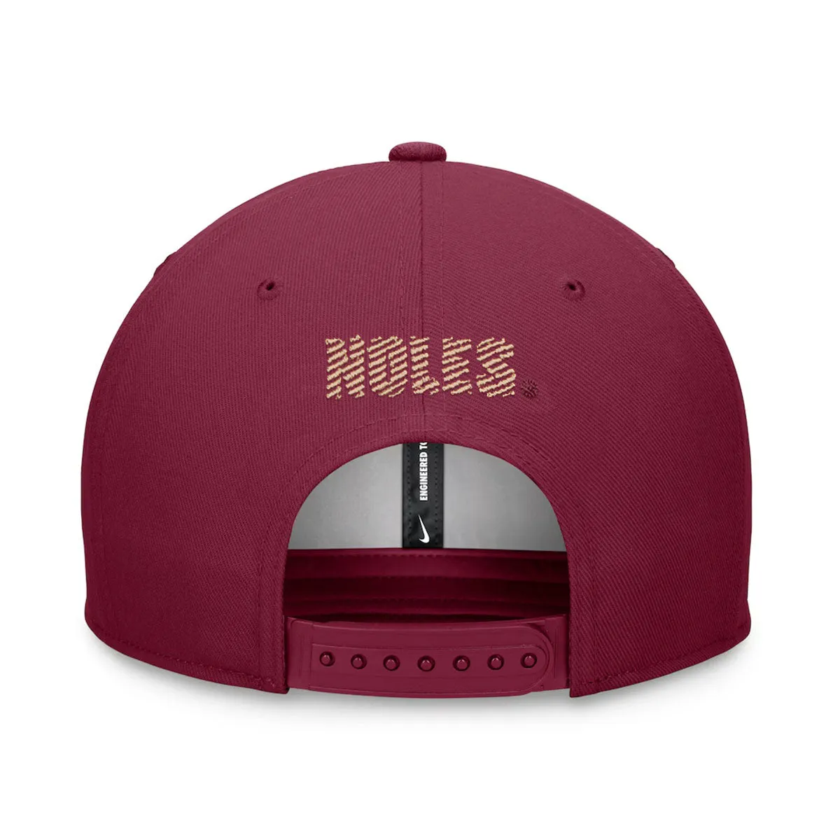 Nike Seminole Logo Patch Dri-fit Pro Structured Square Bill Adjustable Cap - Garnet