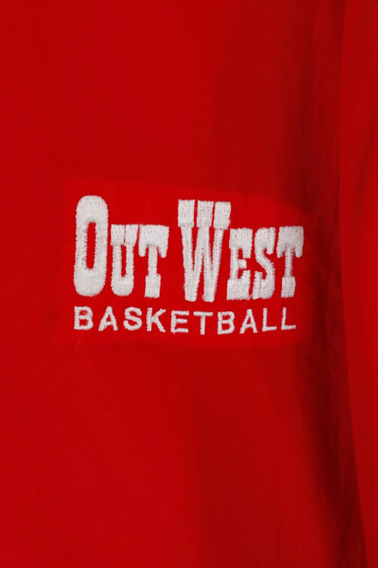 Nike Team Men L Jacket Red Nylon Out West Basketball Activewear Zip Up Top