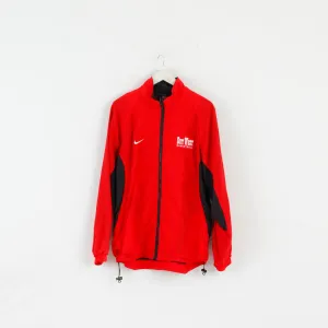 Nike Team Men L Jacket Red Nylon Out West Basketball Activewear Zip Up Top