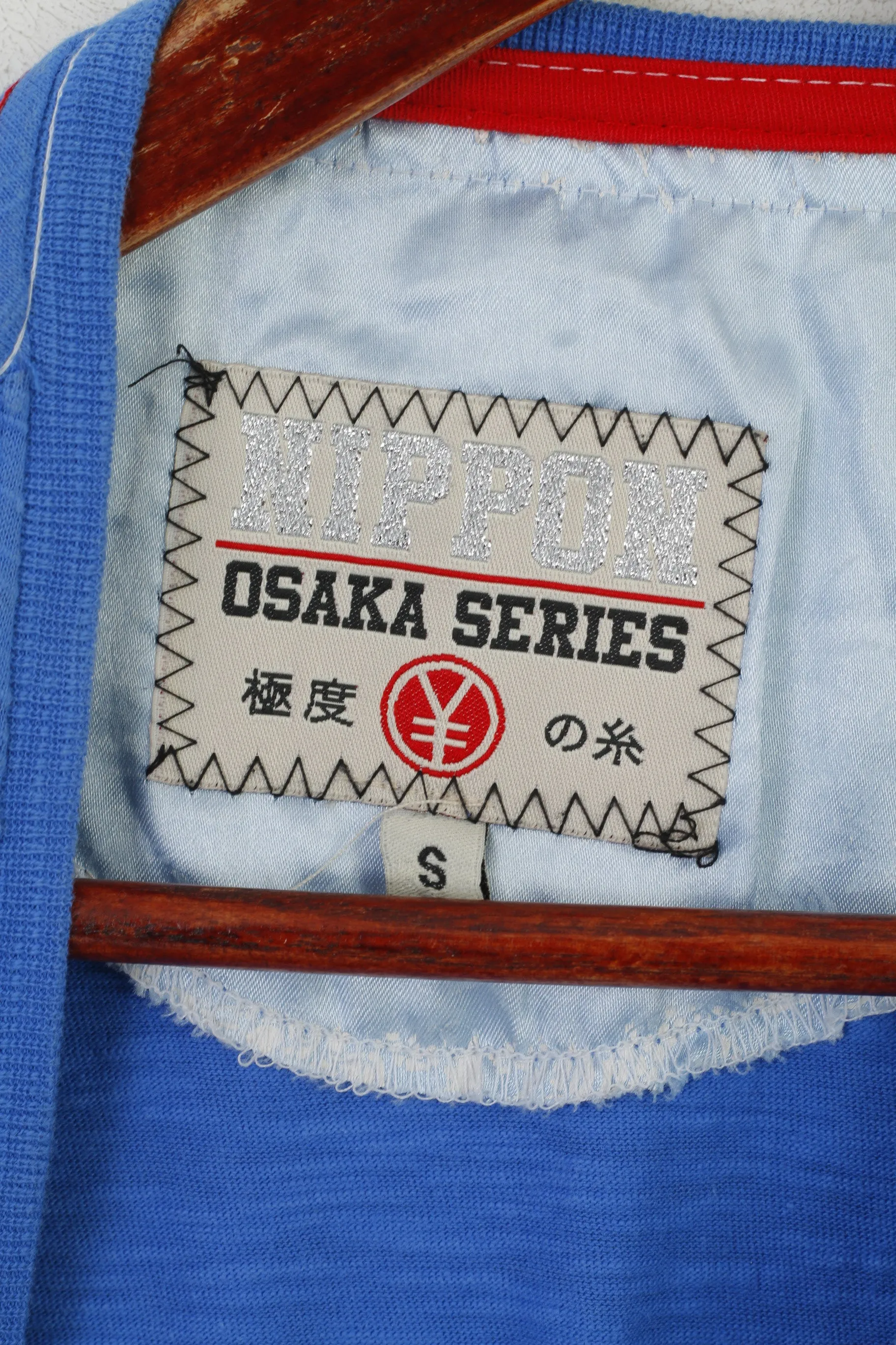 Nippon Osaka Series Men S Shirt Blue Baseball Graphic Cotton Emroidered Top