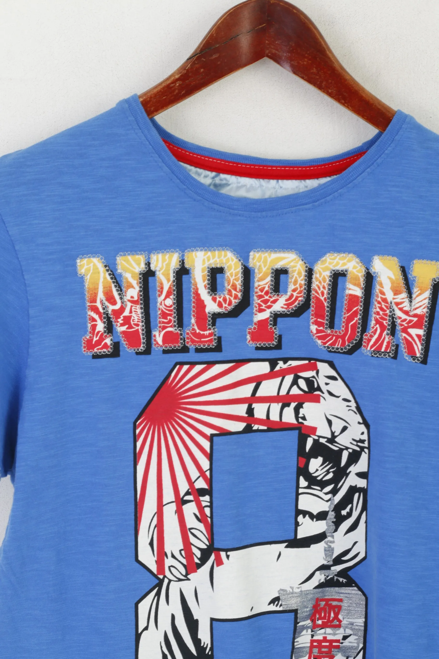 Nippon Osaka Series Men S Shirt Blue Baseball Graphic Cotton Emroidered Top
