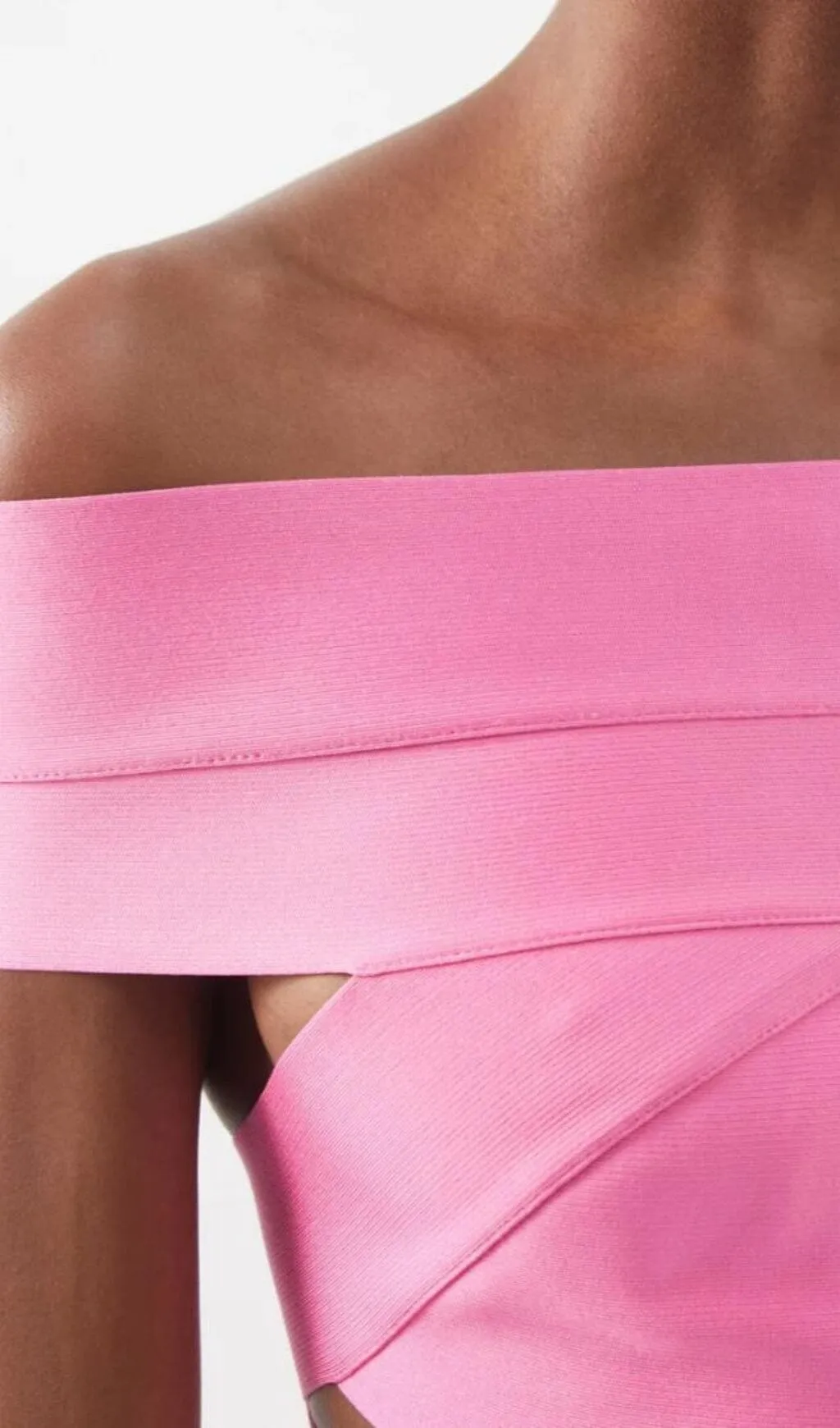 Off SHOULDER CUTOUT MINI DRESS IN PINK Gloria Lanvin
