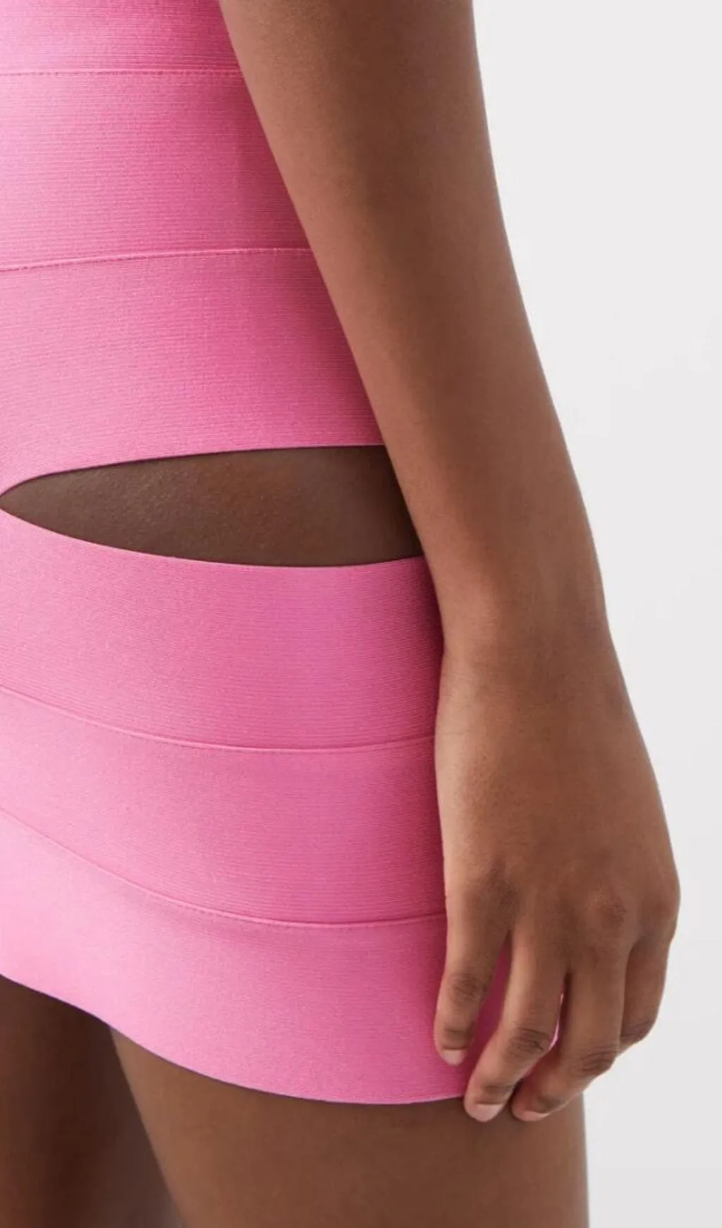Off SHOULDER CUTOUT MINI DRESS IN PINK Gloria Lanvin