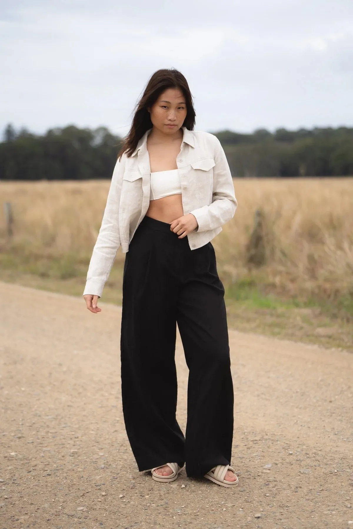 Oli Linen Pants - Black