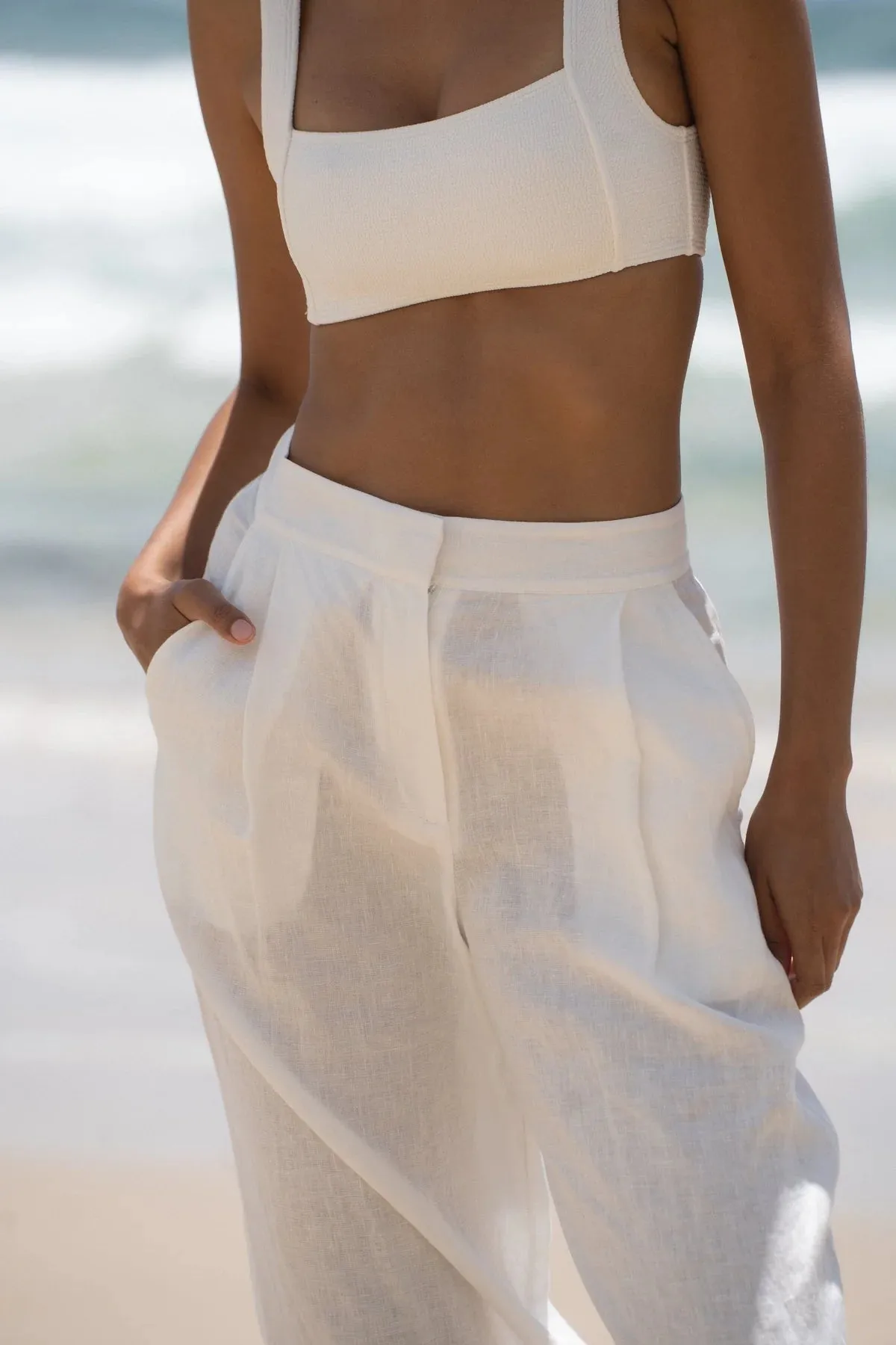 Oli Linen Pants - Ivory