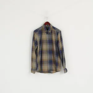 Olymp Level Five Men 16" 41 L  Casual Shirt Brown Check Body Fit Long Sleeve Top