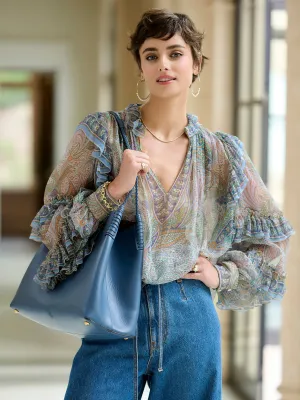 Orella Ruffle Silk Blouse