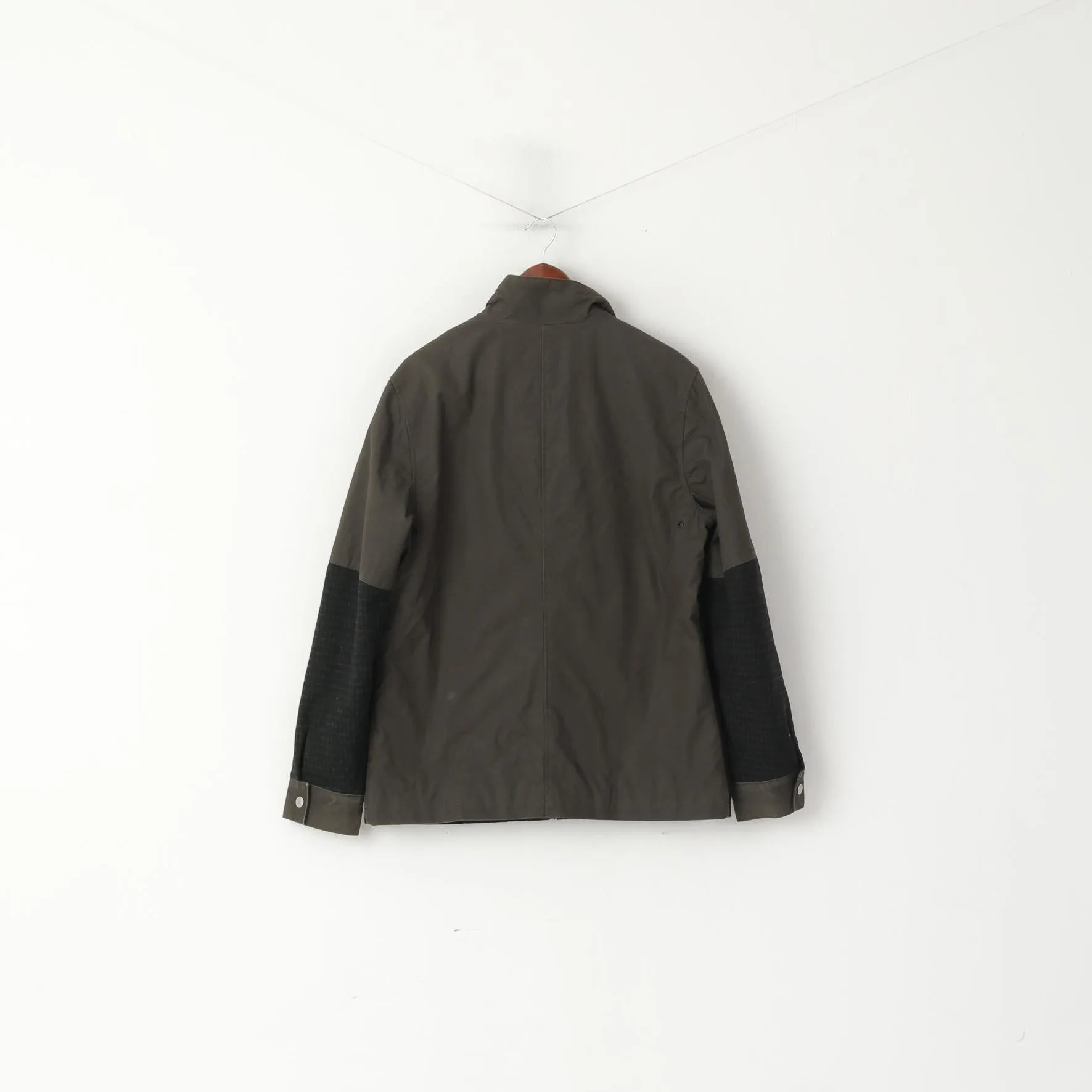 Original Penguin Men L (M) Jacket Green Military Cotton Full Zipper Harrington Top