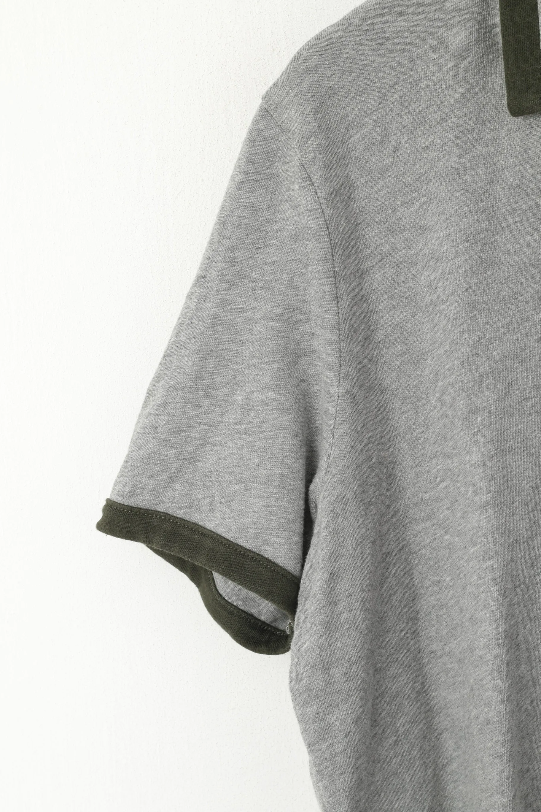 Original Penguin Men L Polo Shirt Grey Classic Fit Grey Sport Cotton Short Sleeve Top