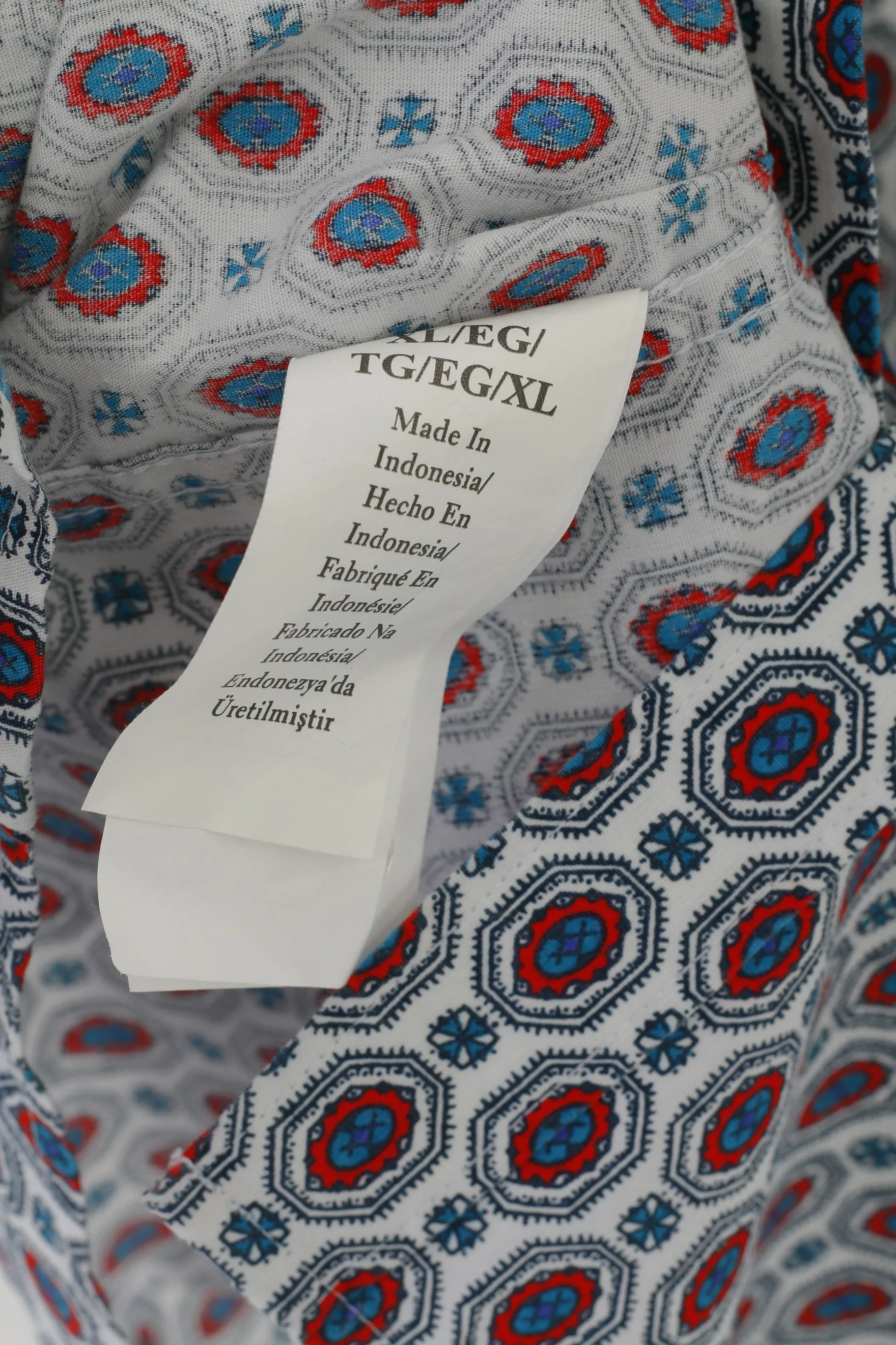 Original Penguin Men XL Casual Shirt White Printed Cotton Short Sleeve Pocket Top