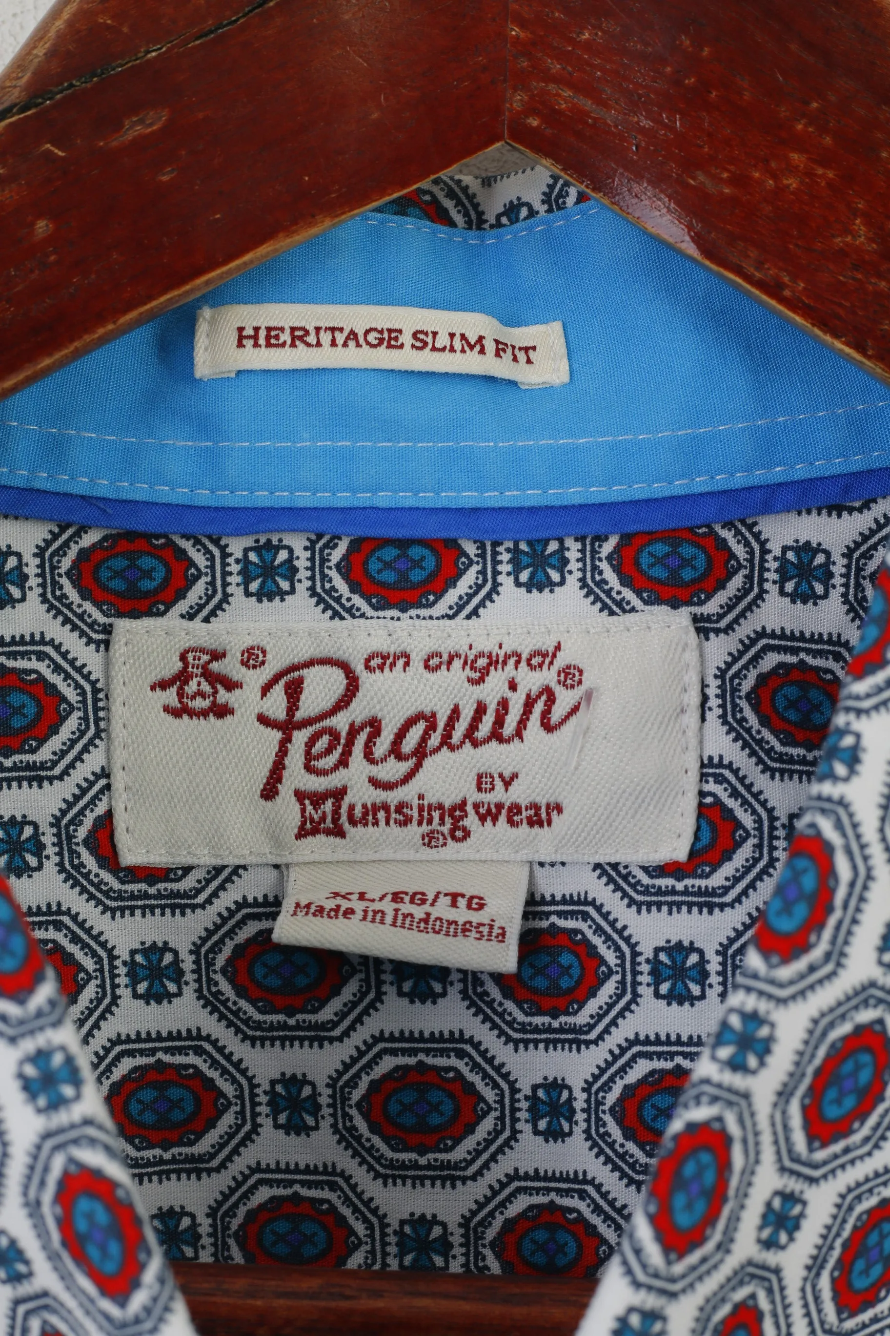 Original Penguin Men XL Casual Shirt White Printed Cotton Short Sleeve Pocket Top