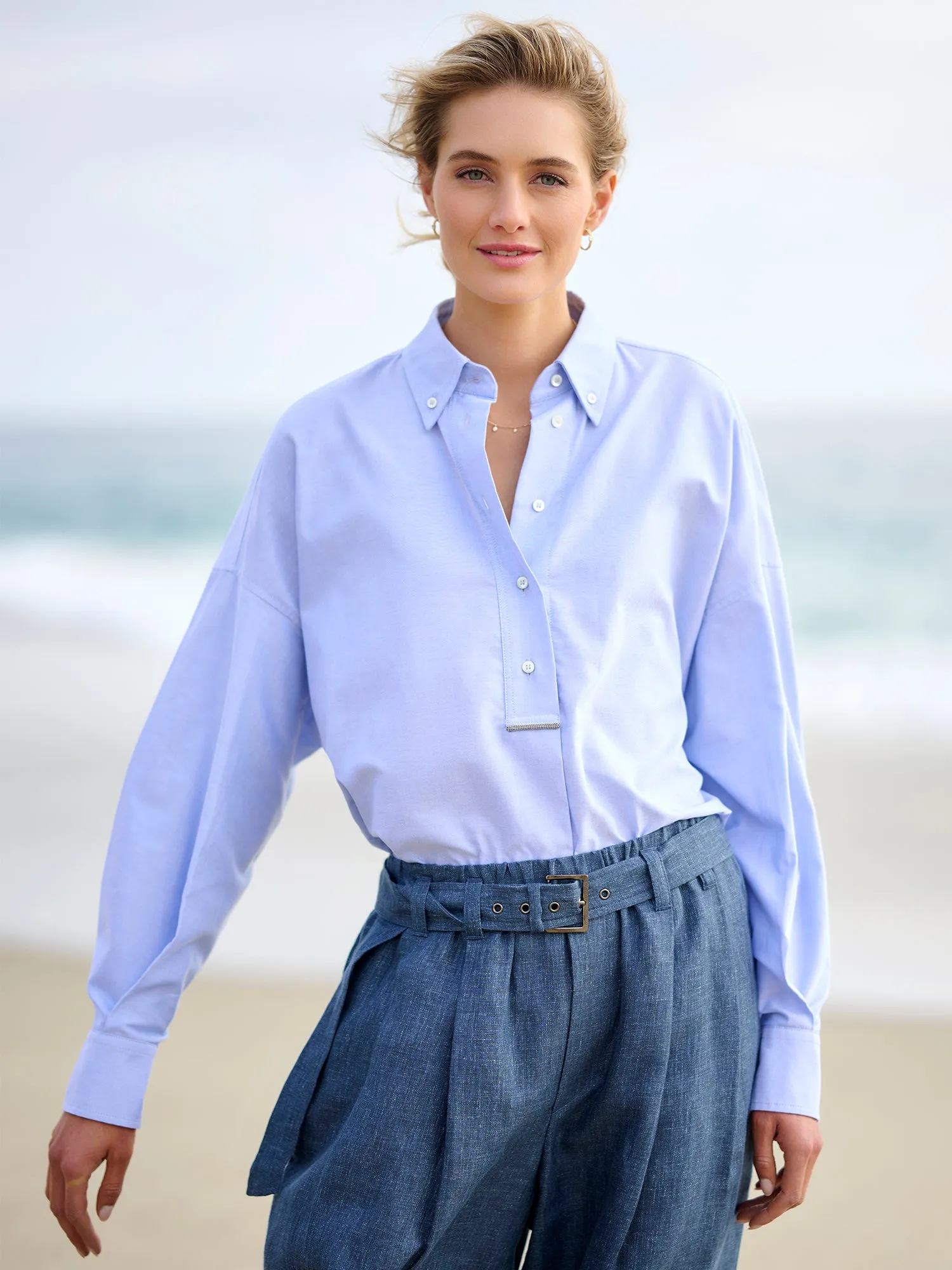 Oxford Cotton Popover Shirt