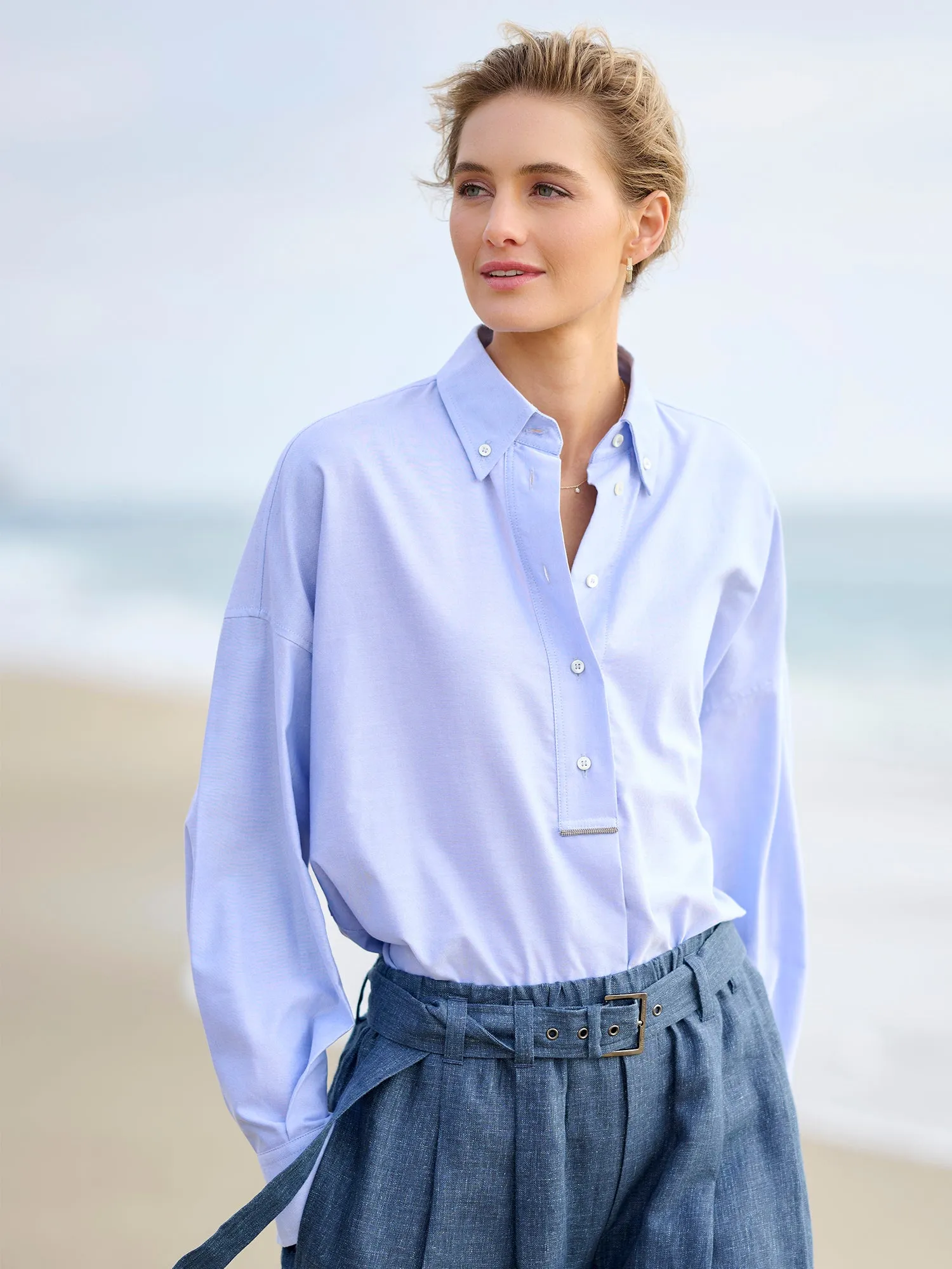 Oxford Cotton Popover Shirt