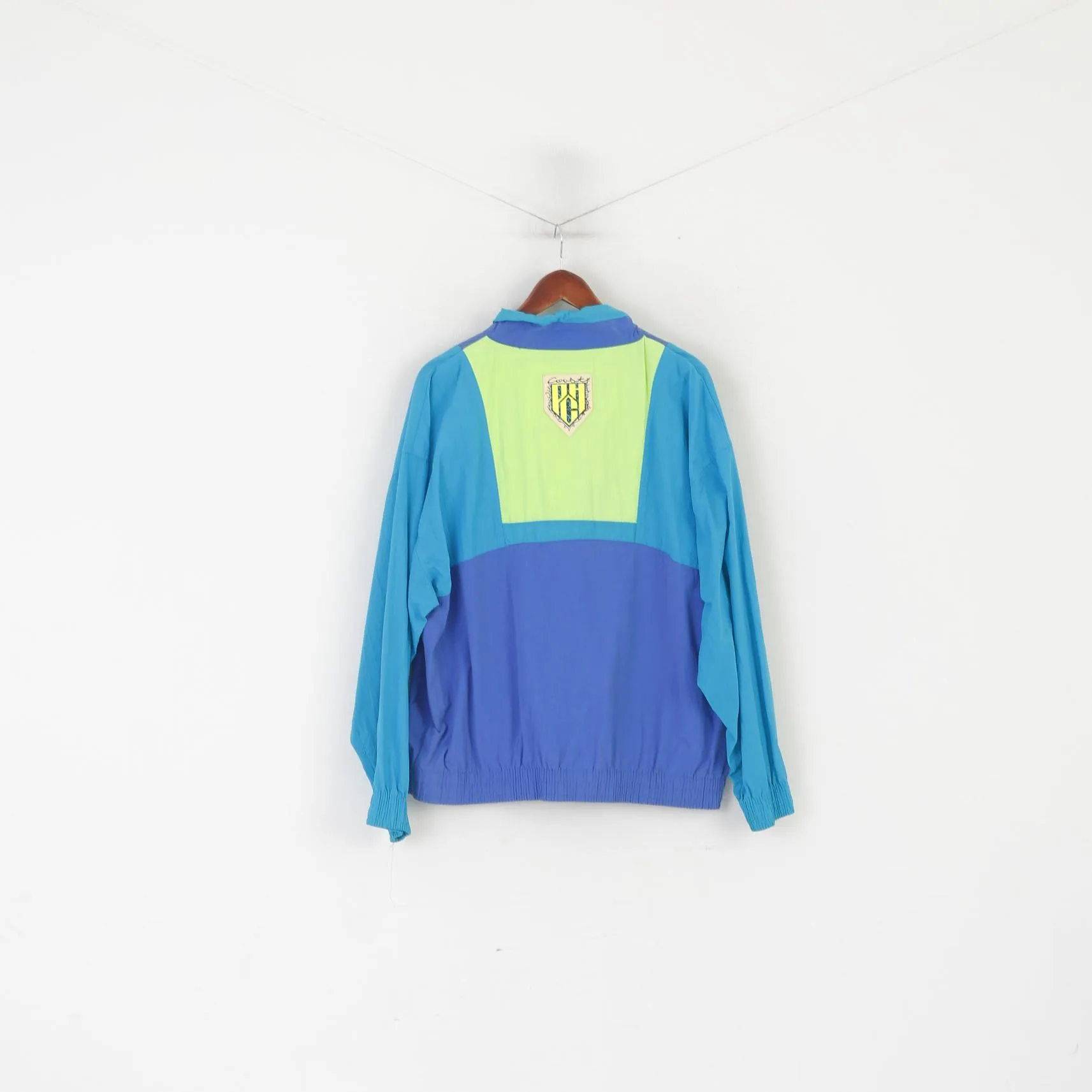 Pacific Coast Highway Men L (M) Pullover Jacket Turquoise Vintage 80s Sport Festival Top