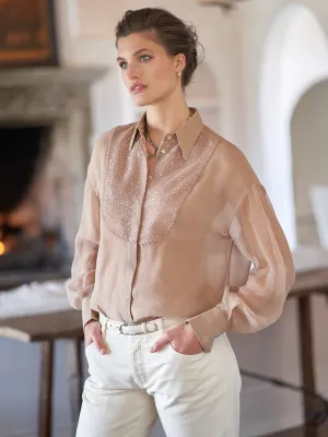 Paillette Silk Organza Shirt