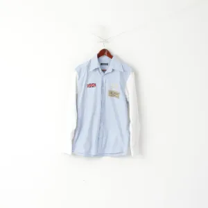 Paolo Monti Men S Casual Shirt Blue Cotton Los Amigos Team Australia #1 Top
