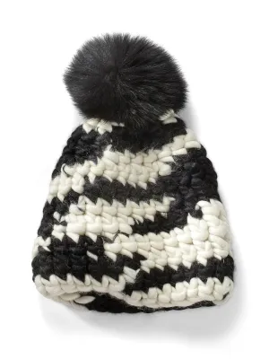 Patterned Chunky Wool Knit Hat
